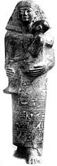 Hatshepsut/Nefure med sin adopterte sønn Moses